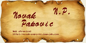 Novak Papović vizit kartica